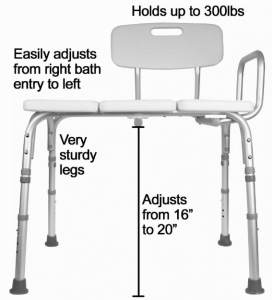 Features of Carex Tub Transfer Bench