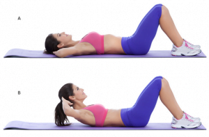 Partial Crunches exercise for lower back pain