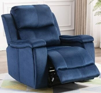 ANJ Overstuffed Fabric Recliner