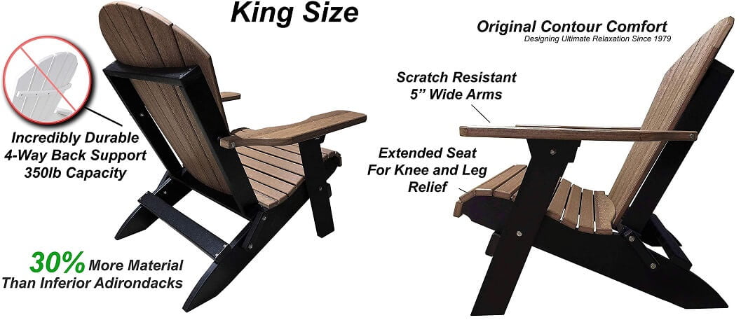 DURAWEATHER POLY King Size Adirondack Chair provide Contour Comfort