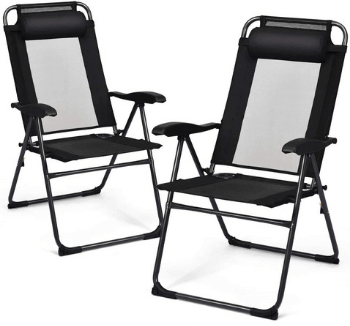 Giantex Outdoor Portable Chairs with Metal Frame