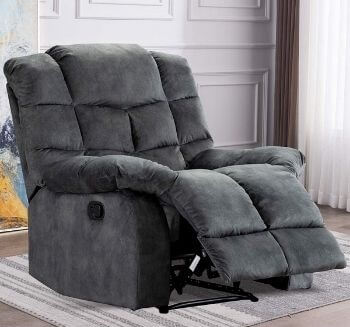 ANJHome Overstuffed Breathable Fabric Recliner