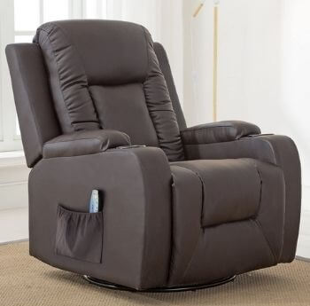 Comhoma 360 Degree Swivel Leather Recliner
