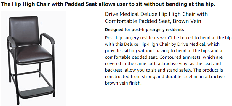 Designed for post-hip surgery residents