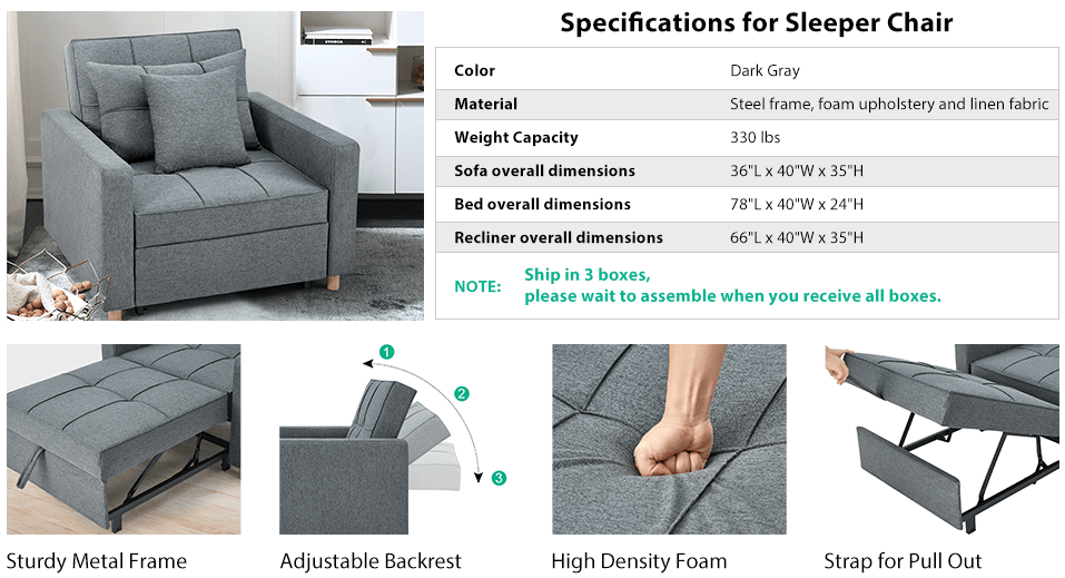 Feature & Specification of Lumbar Support Sleeping Chair