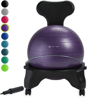 Gaiam Classic Balance Ball Chair for Coccyx Pain Relief
