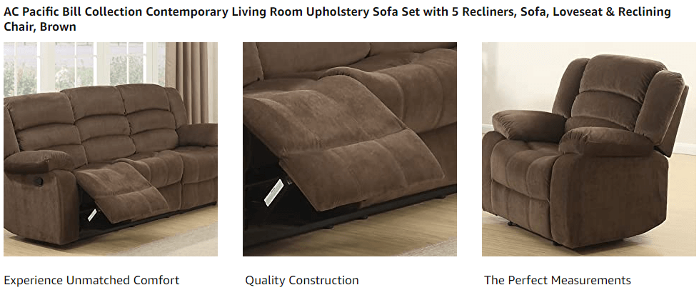 Lumbar support Sofa Set with 5 Reclining ability