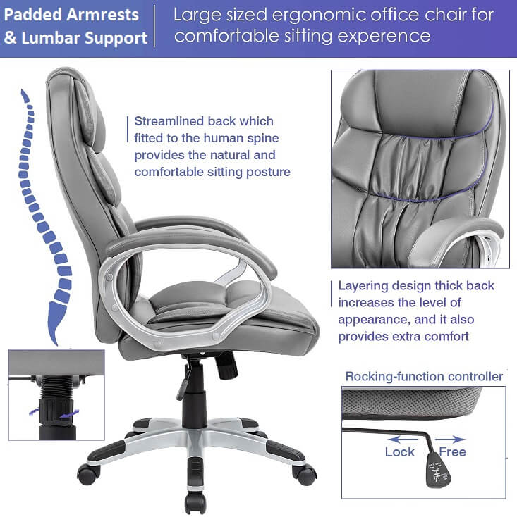 Why choose Homall High Back Ergonomic Chair for ample support to hip joints