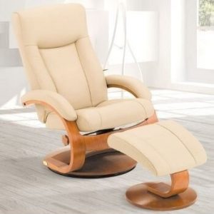 Top Grain Leather Hamar Recliner and Ottoman